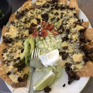 a plate of mexican food