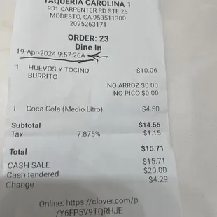 When I ordered the Almost Half Hour Burrito