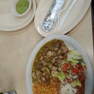 Chili verde plate