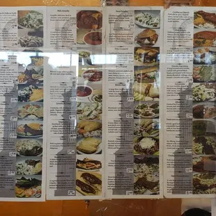 Menu by the counter