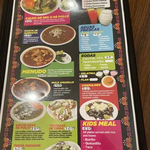 the menu