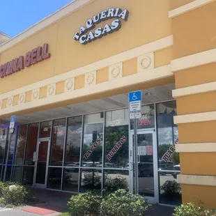 the front of the restaurant