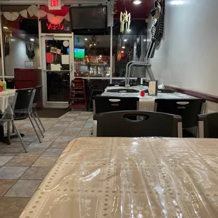 In this photo you can see the decorations on the ceiling and on the walls
