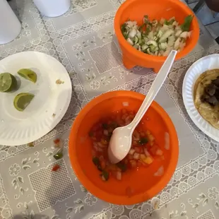 You are given limited onion and cilantro and the tacos are very small