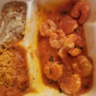 a meal in a styrofoam container