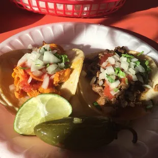 Chicken &amp; Asada Regular Tacos