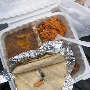 a lunch in a styrofoam container