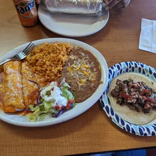 Enchilada and taco combo