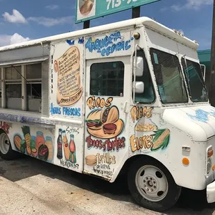 Menu items are painted on the side of the truck. Photo by Gwendolyn Knapp