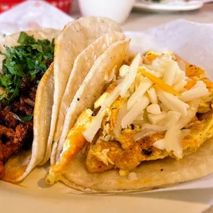  a taqueria taco with a side of beans