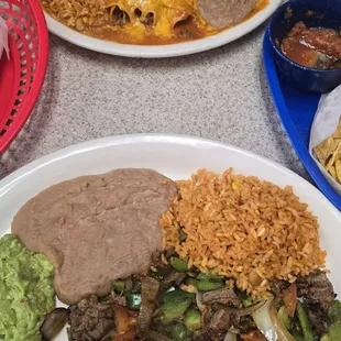 Enchiladas  Beef fajitas
