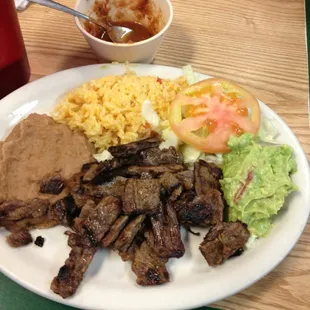 a plate of mexican food