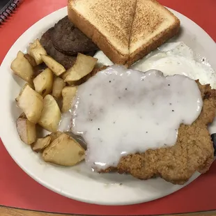Chicken fried steak and egg plate...