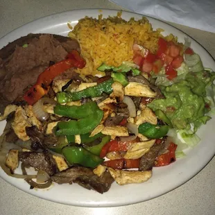 Chicken and beef fajitas!