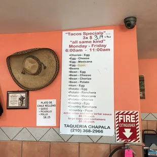 Breakfast taco options