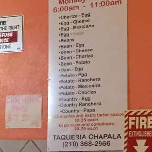 Breakfast taco special.