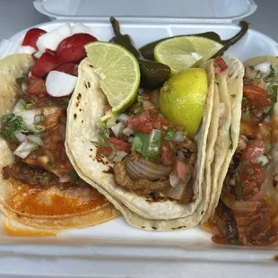 al pastor (marinated pork) tacos