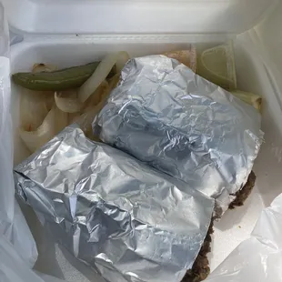 Beef burrito with sides