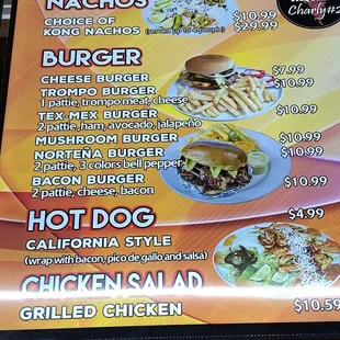 Menu board with reasonable prices!