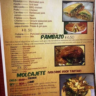 a menu for a mexican restaurant
