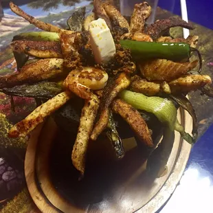 Mixed meat with cactus