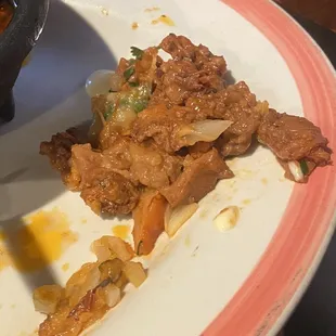 All the fat out of ONE taco