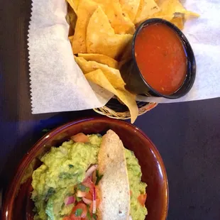Complementary chips and salsa.