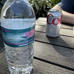 Bottled water $1 and canned coke $2