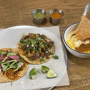 Chicken Tinga, Ribeye Cecina, equites.