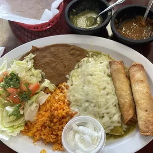 a plate of mexican food