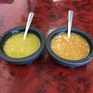 two bowls of soup