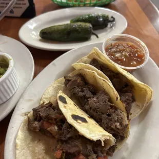 Lengua Tacos and Toreados