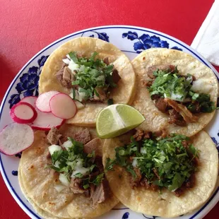 Beef and beef tongue taco