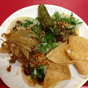 2 asada tacos &amp; 1 pastor