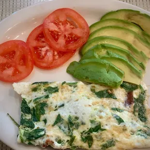 Egg whites with spinach and bacon