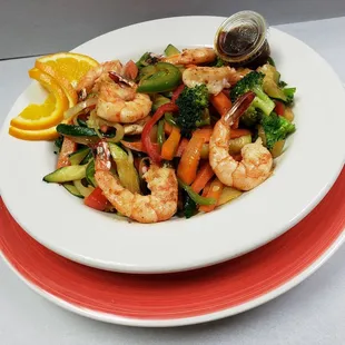 shrimp and vegetables