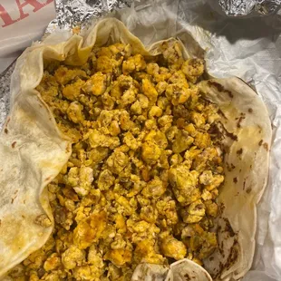Breakfast burrito - chorizo w eggs