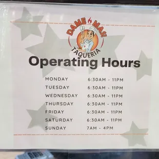 Operating hours