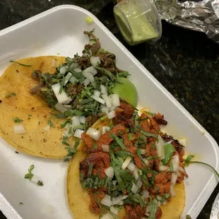 two tacos on a plate