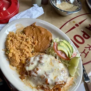Chile-Relleno, I order with beef and then extra cheese on top
