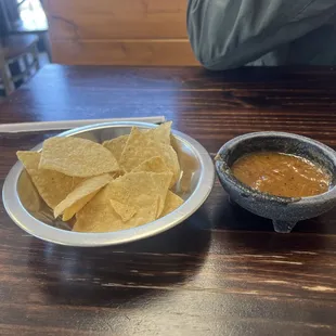 Chips and salsa while you wait for your meal