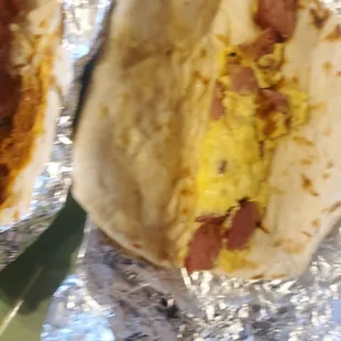 Country egg taco. Not even an whole egg in the taco