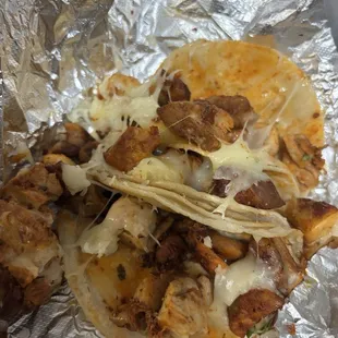 Chicken tacos with cheese
