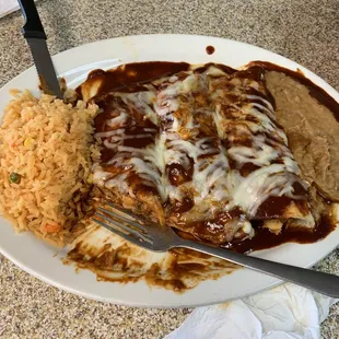 Enchiladas en Mole Poblano for $8.99 +tax. Good deal. They brought the food out pretty quickly too.