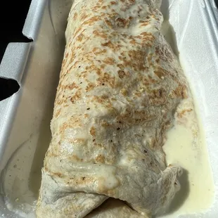 Vegetarian burrito suizo