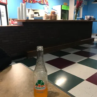 Soda on table