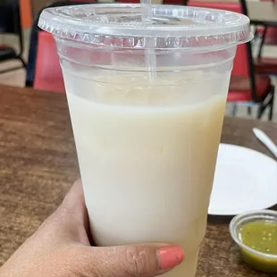 Large horchata. Too sweet
