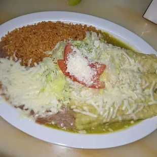 Green chicken enchiladas