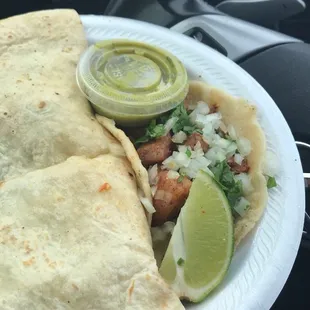 a plate of mexican food