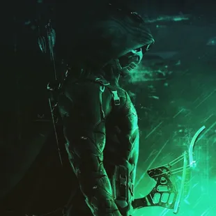 a man with a bow and arrow